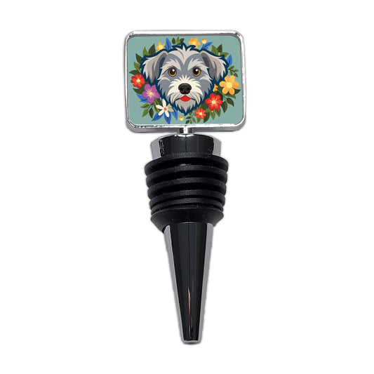 Schnoodle Head Floral Motif Wine Bottle Stopper
