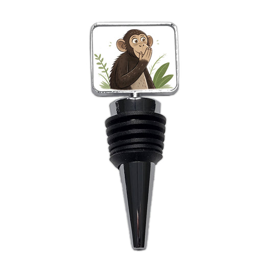 Speak No Evil Monkey Funny Wine Bottle Stopper