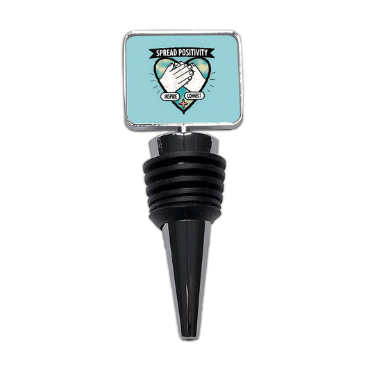 Spread Positivity Blue Wine Bottle Stopper