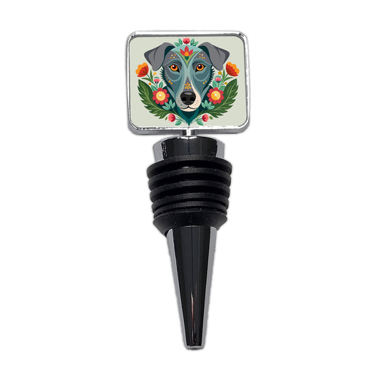 Weimador Head Floral Motif Wine Bottle Stopper