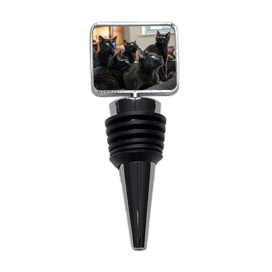 Bunch Of Black Cats Wine Bottle Stopper