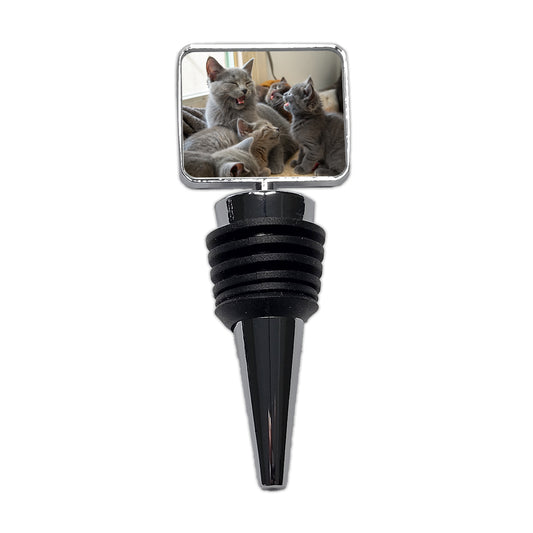 Bunch Of Gray Cats Wine Bottle Stopper