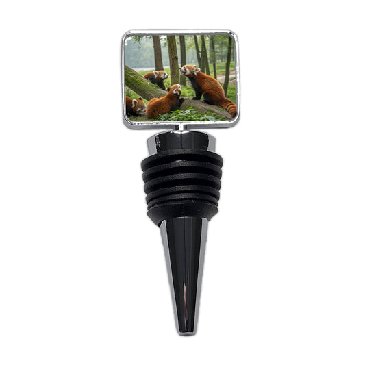 Bunch Of Red Pandas Wine Bottle Stopper
