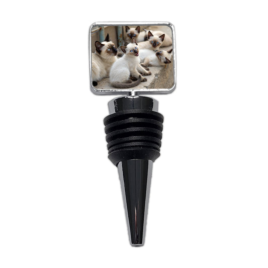 Bunch Of Siamese Cats Wine Bottle Stopper