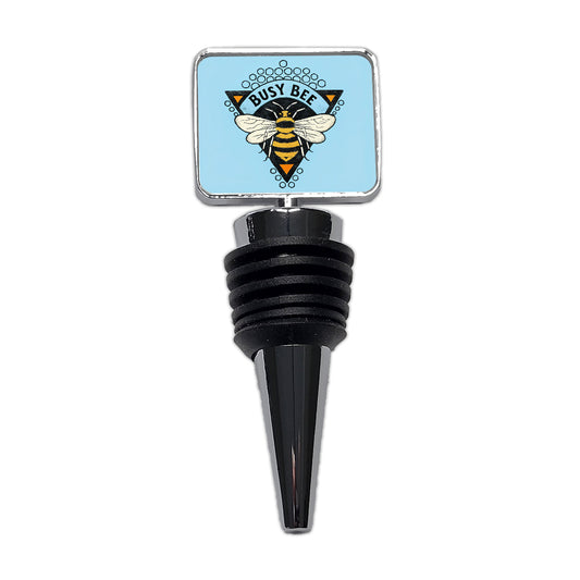 Busy Bee Blue Wine Bottle Stopper