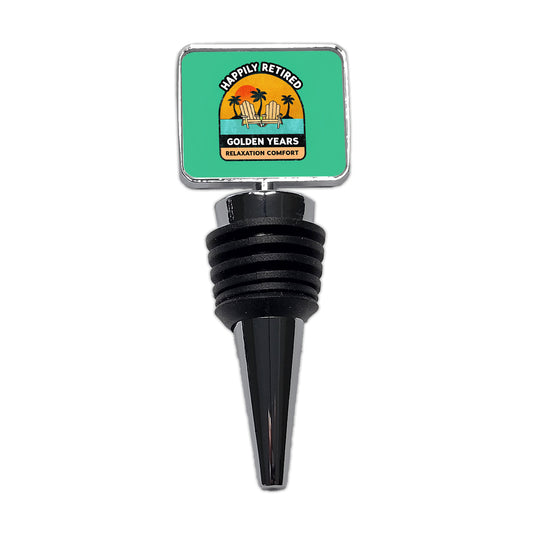Happily Retired Retirement Wine Bottle Stopper