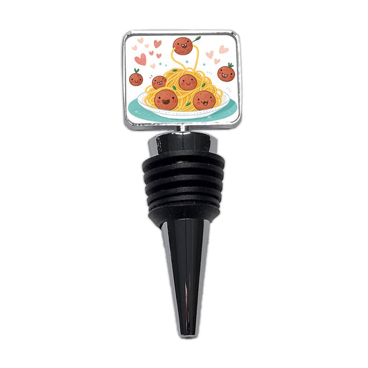 Kawaii Spaghetti And Meatballs Pasta Wine Bottle Stopper