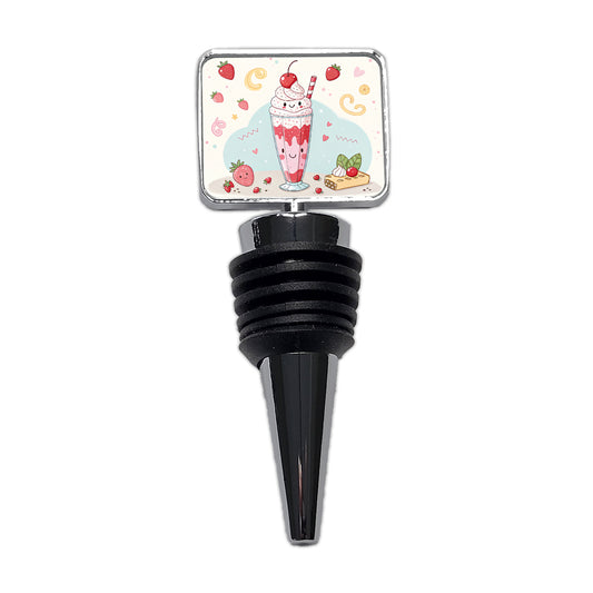 Kawaii Strawberry Milk Shake Wine Bottle Stopper