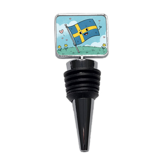 Kawaii Sweden Flag Wine Bottle Stopper