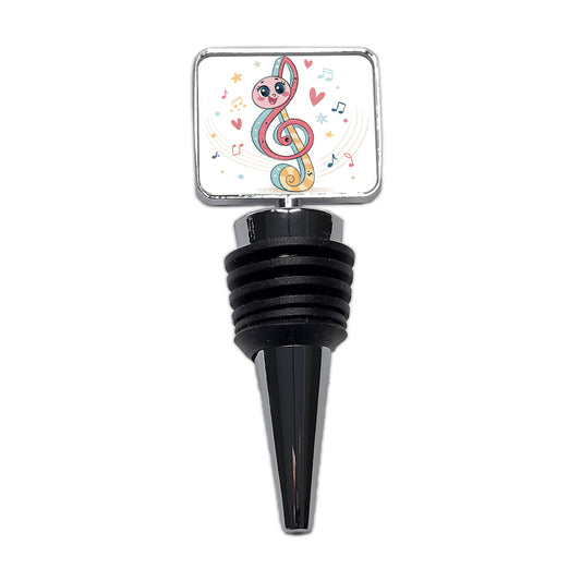 Kawaii Treble Clef Music Wine Bottle Stopper
