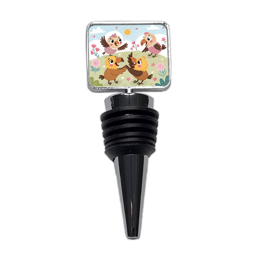 Kawaii Vultures Birds Wine Bottle Stopper