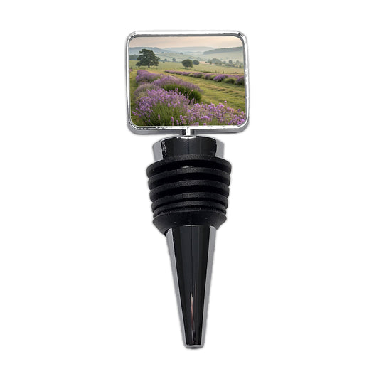 Lavender Flowers Field Wine Bottle Stopper