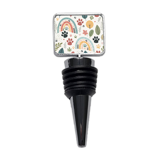 Paw Prints Cute Rainbows Wine Bottle Stopper