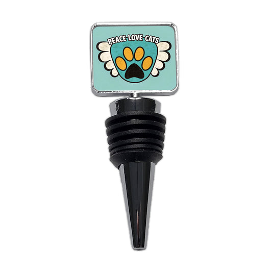 Peace Love Cats Cute Wine Bottle Stopper