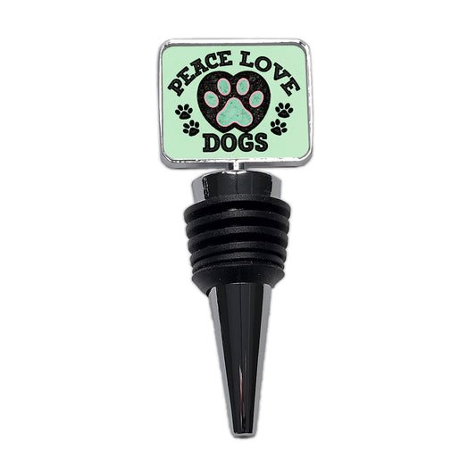 Peace Love Dogs Cute Wine Bottle Stopper
