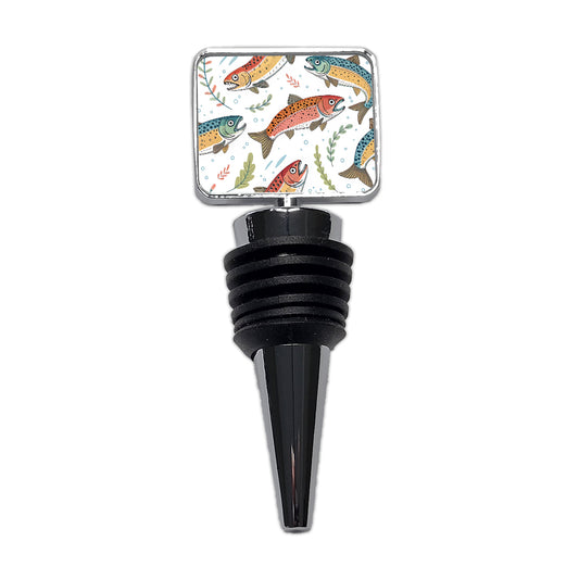 Trout Fish Swimming Fishing Wine Bottle Stopper