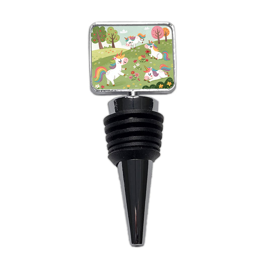 Unicorns Playing Cute Wine Bottle Stopper