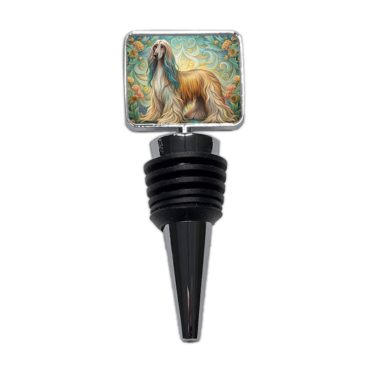 Afghan Hound Dog Art Nouveau Wine Bottle Stopper
