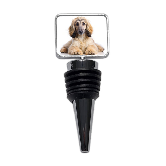 Afghan Hound Dog Puppy Photo Wine Bottle Stopper