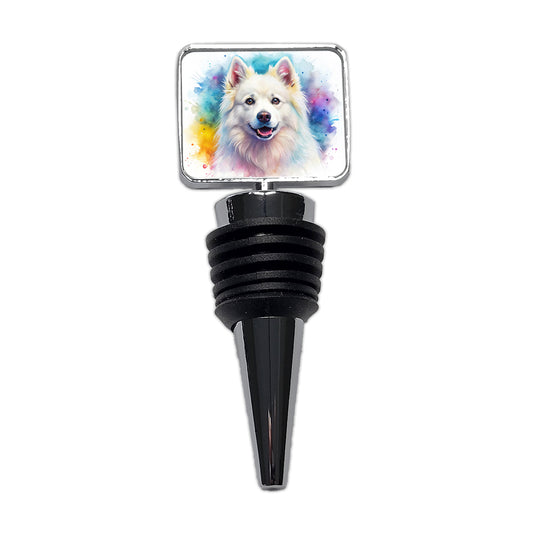 American Eskimo Dog Watercolor Style Wine Bottle Stopper
