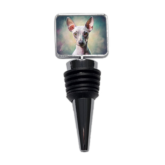 American Hairless Terrier Dog Illustration Wine Bottle Stopper