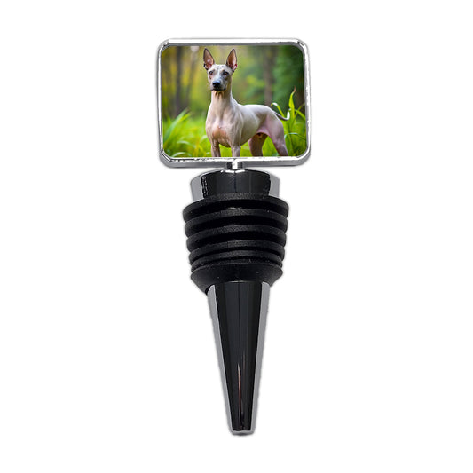 American Hairless Terrier Dog Photo Wine Bottle Stopper