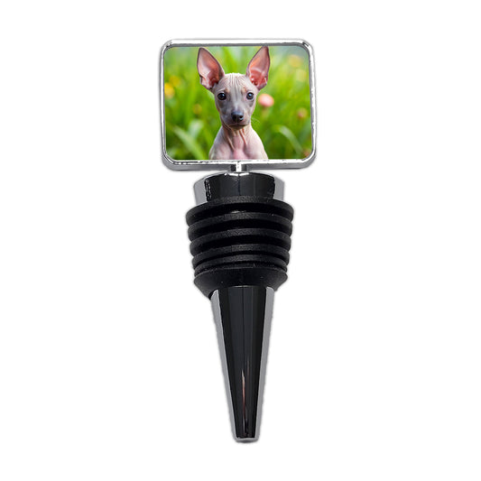American Hairless Terrier Dog Puppy Photo Wine Bottle Stopper