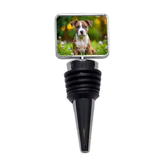 American Staffordshire Terrier Dog Puppy Photo Wine Bottle Stopper