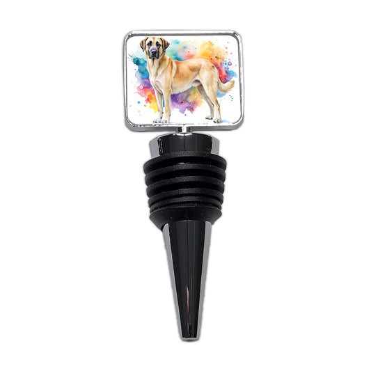 Anatolian Shepherd Dog Watercolor Style Wine Bottle Stopper