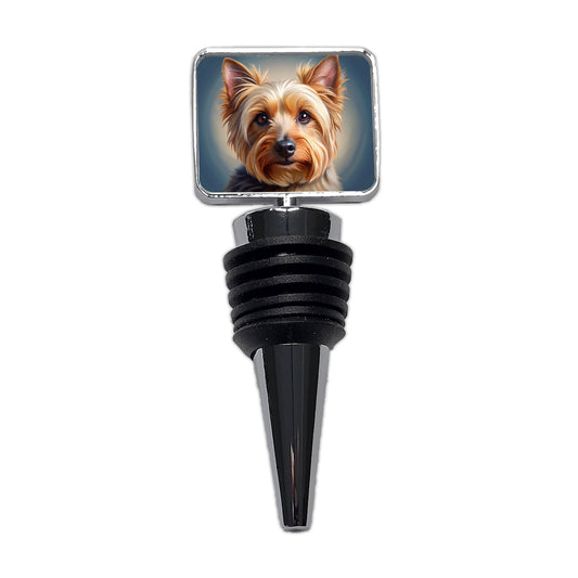 Australian Terrier Dog Illustration Wine Bottle Stopper