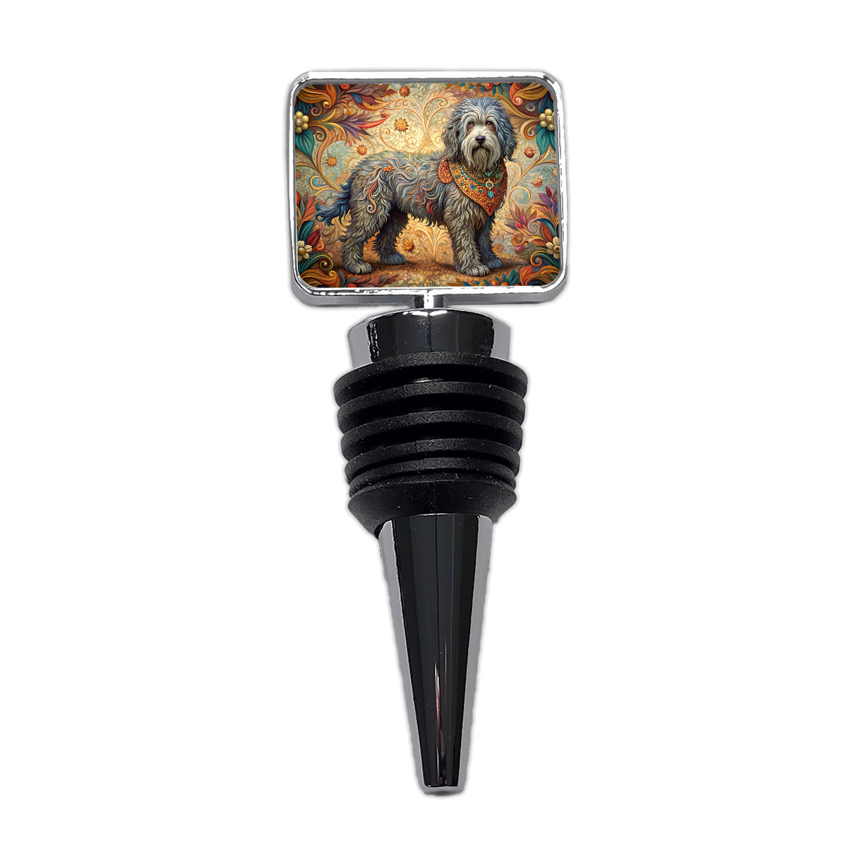 Barbet Dog Art Nouveau Wine Bottle Stopper
