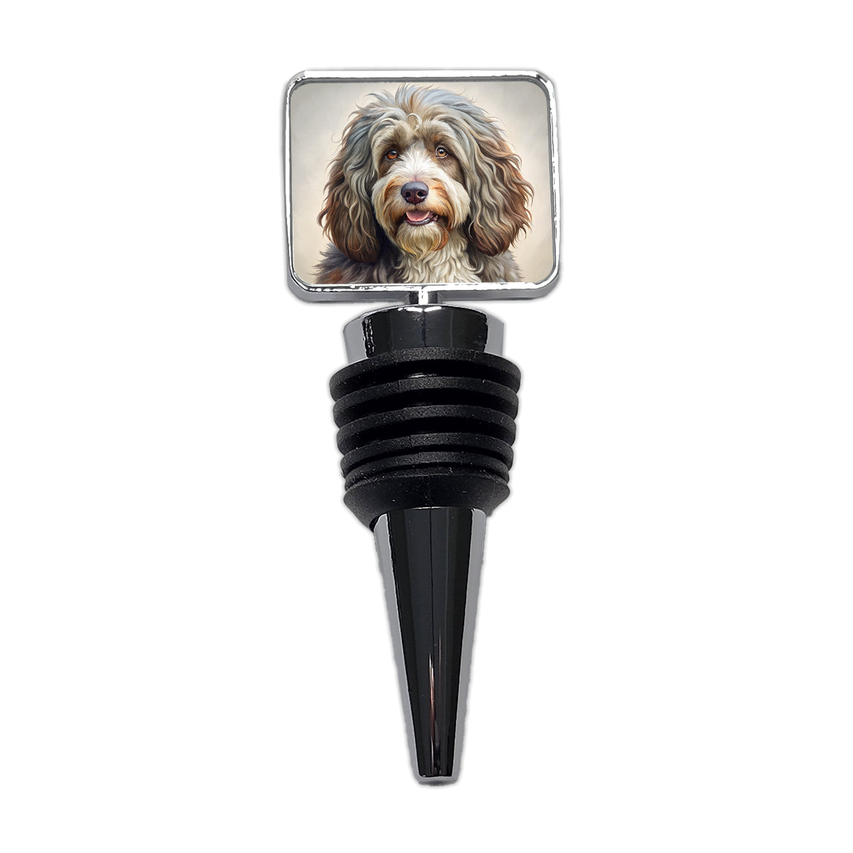 Barbet Dog Illustration Wine Bottle Stopper