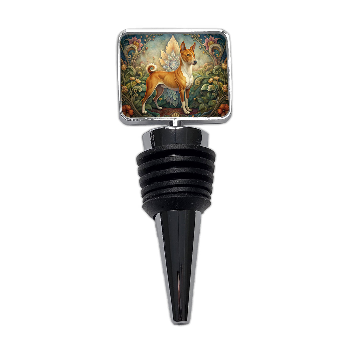 Basenji Dog Art Nouveau Wine Bottle Stopper