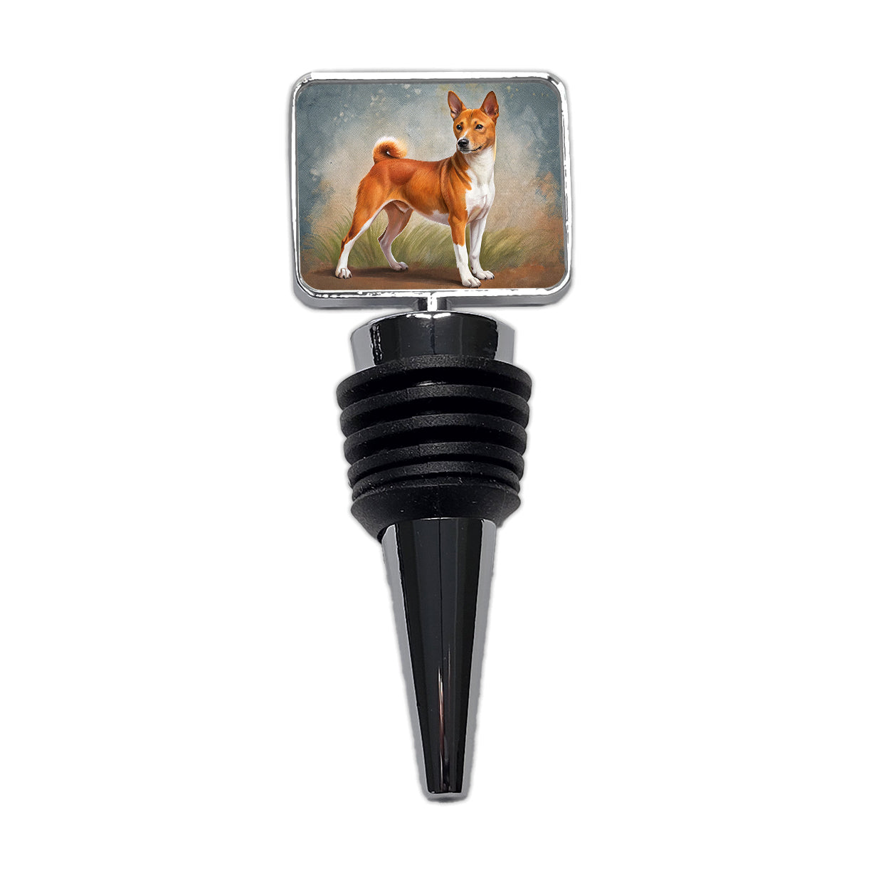 Basenji Dog Illustration Wine Bottle Stopper
