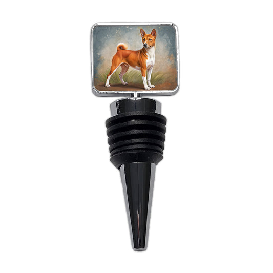 Basenji Dog Illustration Wine Bottle Stopper