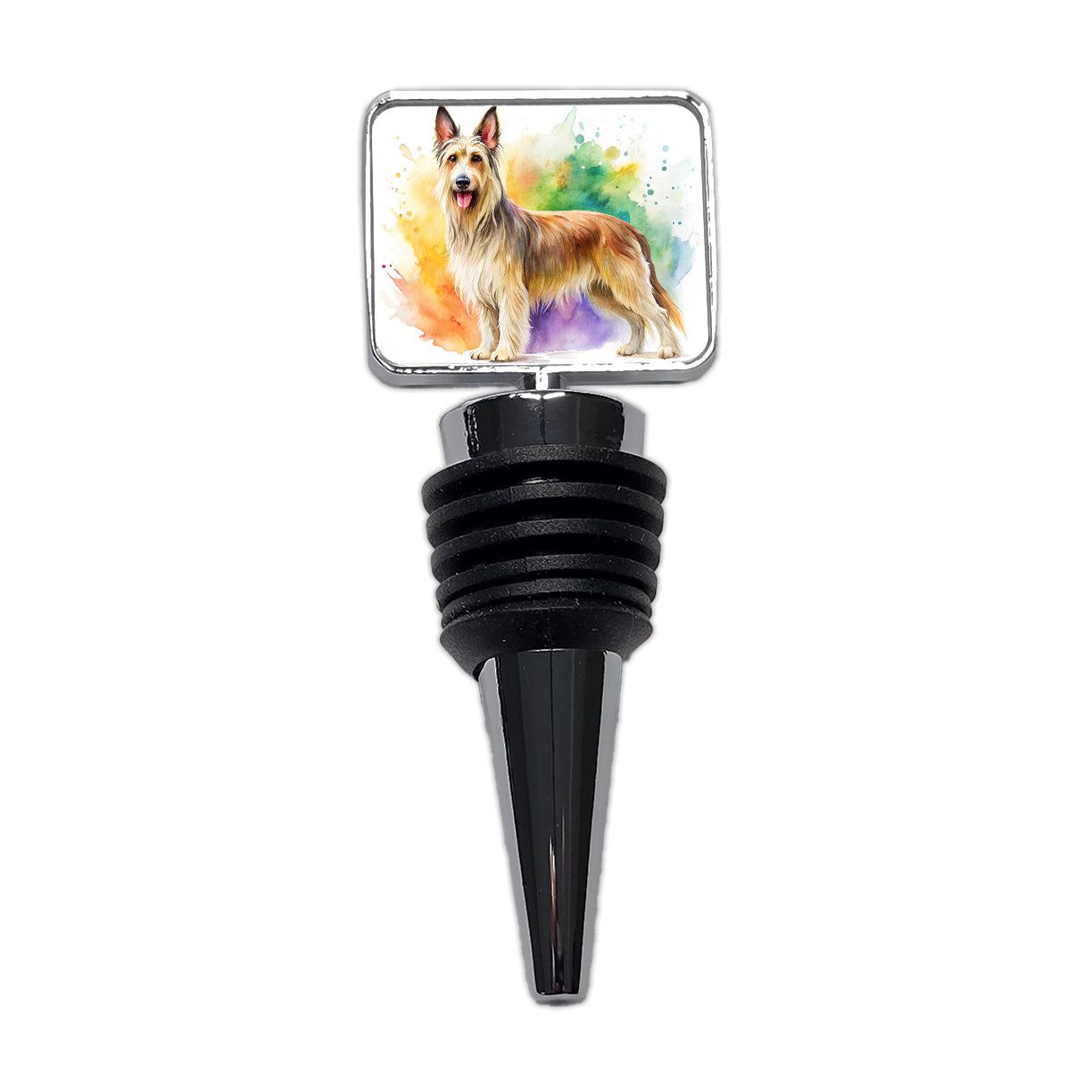Berger Picard Dog Watercolor Style Wine Bottle Stopper