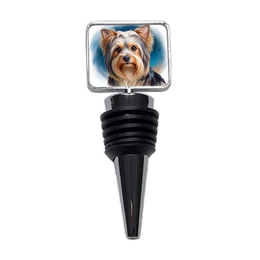 Biewer Terrier Dog Illustration Wine Bottle Stopper