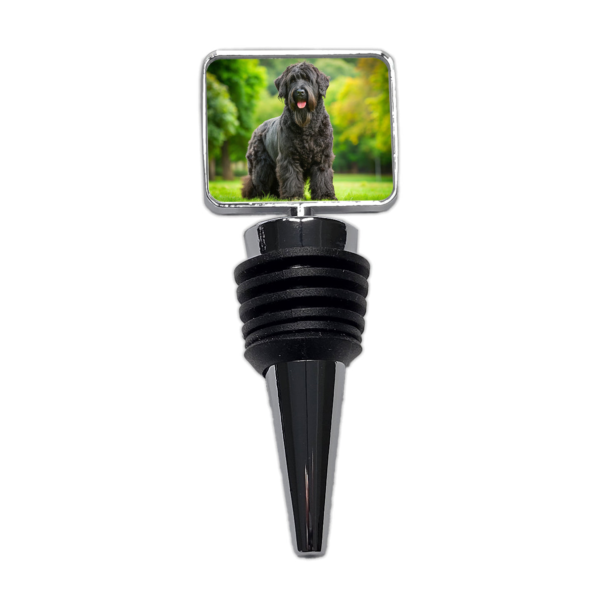 Black Russian Terrier Dog Photo Wine Bottle Stopper