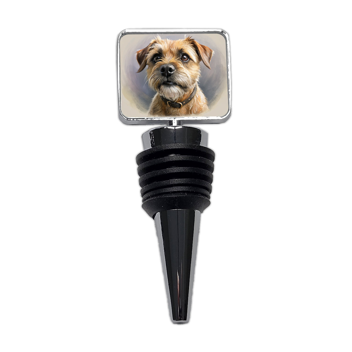Border Terrier Dog Illustration Wine Bottle Stopper