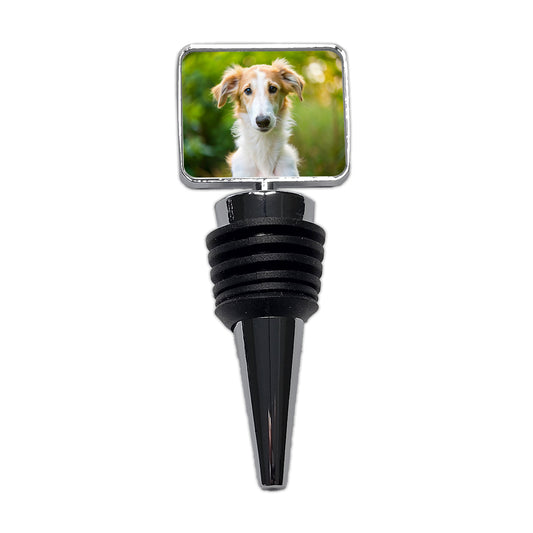 Borzoi Dog Puppy Photo Wine Bottle Stopper