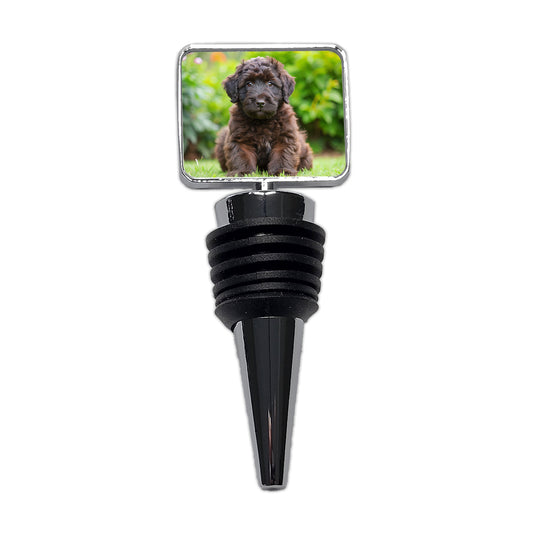 Bouviers Des Flandres Dog Puppy Photo Wine Bottle Stopper