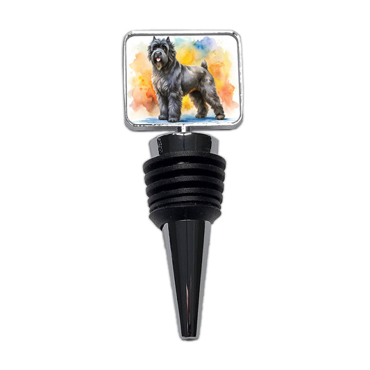 Bouviers Des Flandres Dog Watercolor Style Wine Bottle Stopper