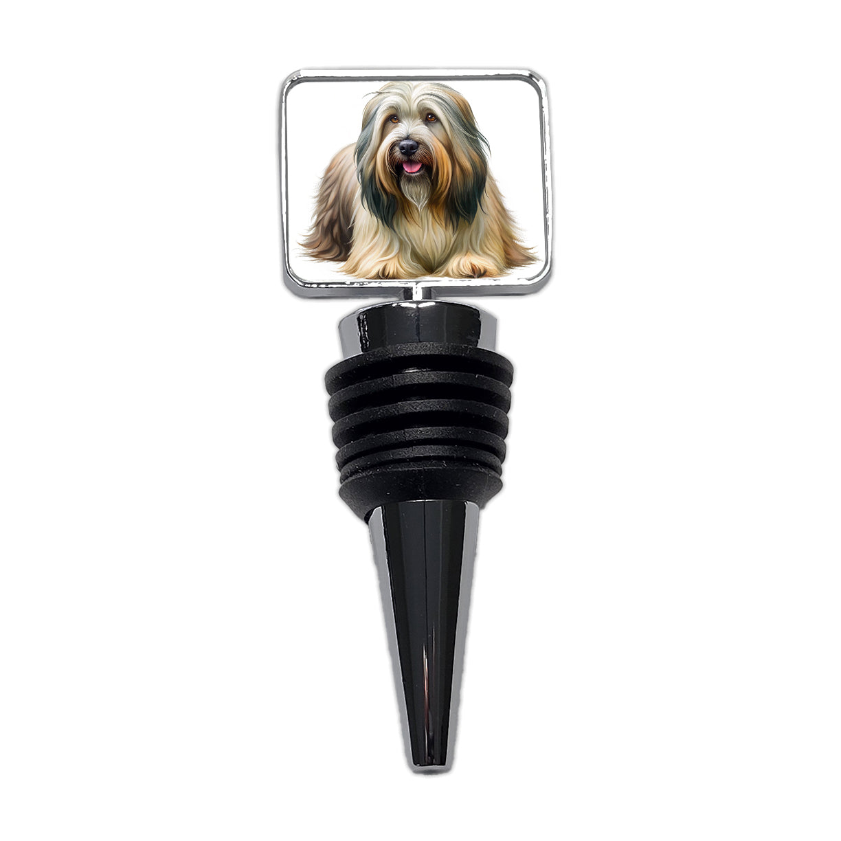 Briard Dog Illustration Wine Bottle Stopper