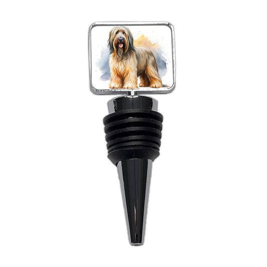 Briard Dog Watercolor Style Wine Bottle Stopper