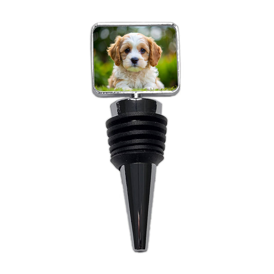 Cavachon Dog Puppy Photo Wine Bottle Stopper