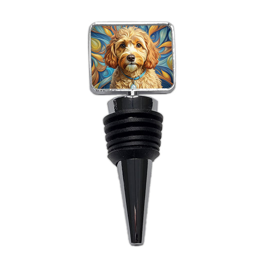 Cavapoo Dog Art Nouveau Wine Bottle Stopper