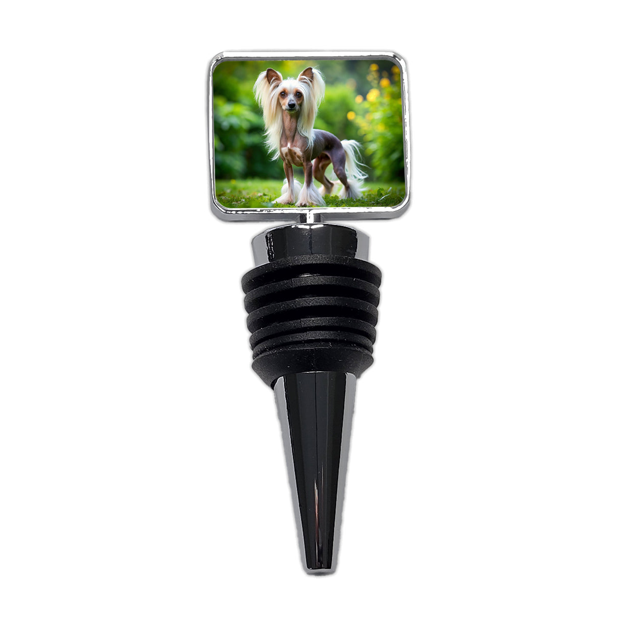 Chinese Crested Dog Photo Wine Bottle Stopper
