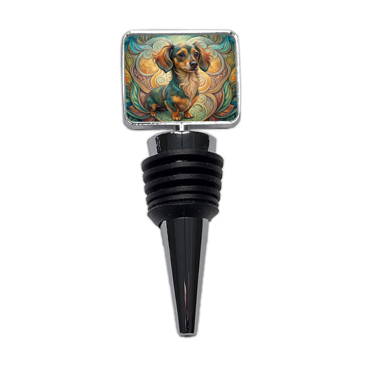 Chiweenie Dog Art Nouveau Wine Bottle Stopper