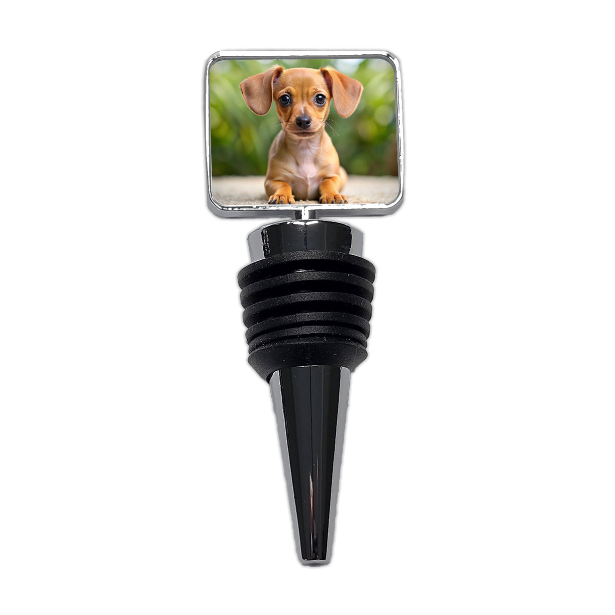Chiweenie Dog Puppy Photo Wine Bottle Stopper