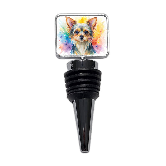 Chorkie Dog Watercolor Style Wine Bottle Stopper